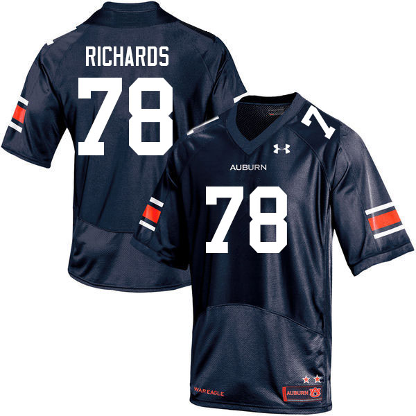 Men's Auburn Tigers #78 Evan Richards Navy 2022 College Stitched Football Jersey